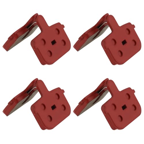 Be In Your Mind Lot de 4 Paires de Plaquettes de Frein pour Vélo de Montagne en Résine Semi-métallique Compatible avec Kugoo G-Booster Tongli 34x29x4mm Rouge