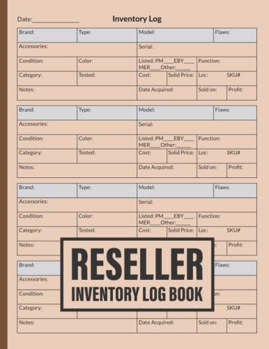 Reseller Inventory Log Book: Product Listing Inventory Tracker Notebook for Small Business, Accounting Log for Resellers