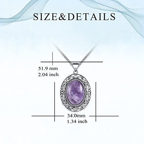 Vijashop Amethyst Necklace Healing Crystals Stone Pendant Necklace Natural Gemstone Jewelry Gift For Women #TOP4