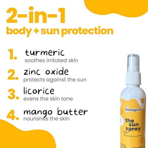 Image of Tuco Kids 2 in 1 Sunscreen Spray with SPF 30 | Turmeric, Licorice, Mango Butter | UVA /UVB PA++++ | Broad Spectrum | Benzophenone- 3 and Avobenzone Free | Ages 2-5, 5-10, 10-15 | 100 ml-Pack of 2 |
