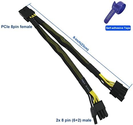 Etzin PCIe 8 Pin (6+2) Graphics Card PCI Express Power Adapter GPU VGA Y-Splitter Extension Cable Mining Video Card Sleeved Power Cable -EPL-264TC - Image 2