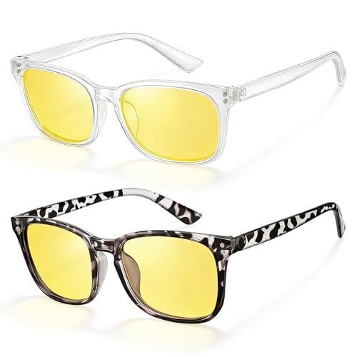 Image of Polarized Sunglasses for Women Men, Night Driving Glasses Anti Glare Yellow Lens UV 400 for Day Night Use
