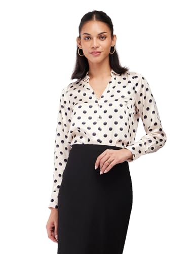 Image of FableStreet Women Shirts | Comfort Fit Spread Collar | Premium Satin Fabric for Formal, Business Casual