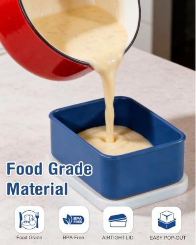 Image of 8 PCS Silicone Freezer Molds with Lid, Silicone Soup Freezer Molds Meal Prep Containers ((1 Cup, 2 Cup) 10 Pcs)