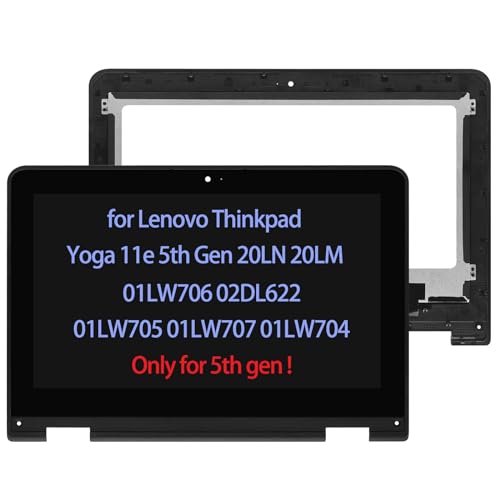 11.6\" 5M11H20443 5M11H20444 Screen Replacement for Lenovo Thinkpad Yoga 11e 5th Gen 20LN 20LM 01LW706 02DL622 01LW705 01LW707 01LW704 LCD Display Touch Screen + Digitizer