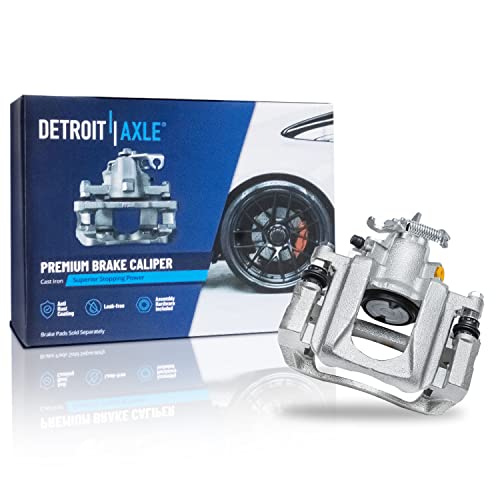 Image of Detroit Axle - Rear Ceramic Brake Pads Left Disc Caliper Replacement for 2008-2012 Chrysler Town Country Dodge Grand Caravan VW Routan - 3pc Set