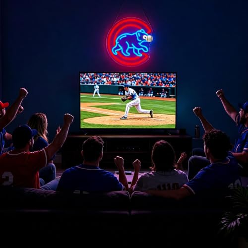 Image of Baseball Neon Sign for Wall Decor Baseball Team Neon Light for Man Cave