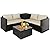 BPTD Patio Furniture Set Outdoor Furniture Set Sectional Sofa Couch PE Wicker Conversation Sets with Storage Box Glass Top Table for Balcony Lawn and Garden ? (Mix Brown-Beige, Couch Set)