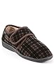 Dr Keller Mens Wide Fit Touch Fasten Slipper Brown 9 #1