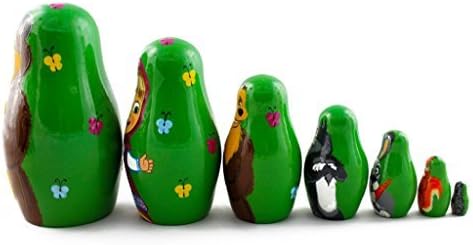 Bear Nesting Dolls Set 7 pcs - Figurines Matryoshka Nesting Doll - Home Decor - Handmade Nesting Dolls Gifts