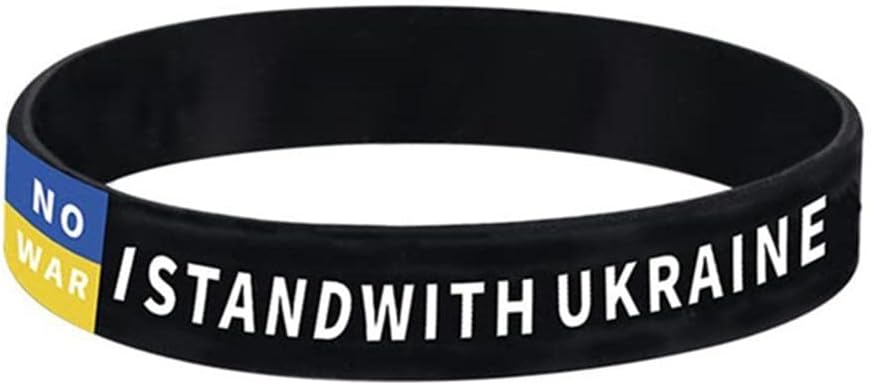 GXFCAICingc Ukraine Flag Bracelet Ukraine Ukrainian Rubber Wristband Ukrainian Fan Unisex Gifts Souvenirs -black