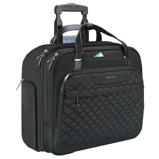 EMPSIGN Rolling Laptop Bag Women with Wheels, Rolling Briefcase for Women Fits Up to 15.6 Inch Laptop Briefcase on Wheels, Water-Repellent Overnight Rolling Computer Bag with RFID Pockets,Black