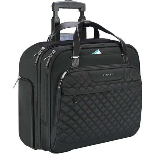 EMPSIGN Trolley Business Rolling Laptop mit Rädern, Rolling Laptoptasche für Frauen...