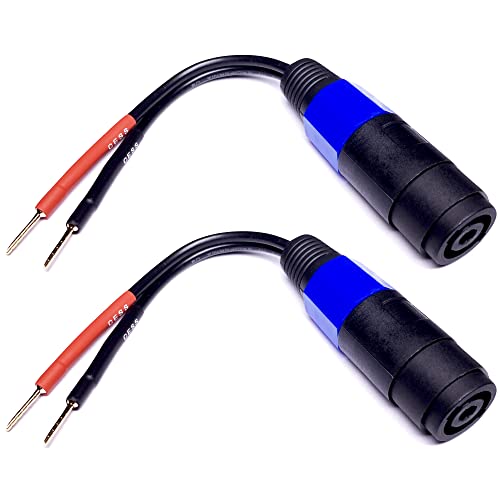 Fiche banane 2 mm vers Speakon CESS-170 en cuivre étamé durable