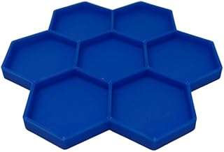 Hermit Crab Feeder Dish | 7 Tray Dish for Crab or Snail Feeding | Mix & Match Crab Food | Made in USA (Blue, Hexagon)