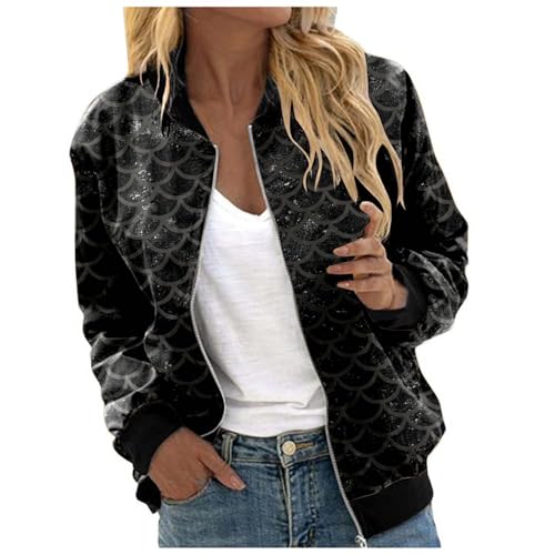 Chaqueta de impresión Mujer Abrigo Chaqueta Bomber Mujer Abrigos Chaqueta Ultraligera Chaquetas Entretiempo Cazadora para Mujer Cazadoras Cortavientos