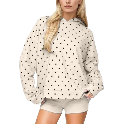 Polka Dot Sweatshirt Women Crew Neck Oversized Hoodie Pullover Fall Hoodies - image 1