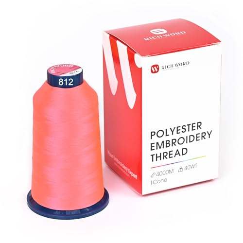 Image of Poolin Polyester Machine Embroidery Thread 4000M 40WT Salmon Pink 0812