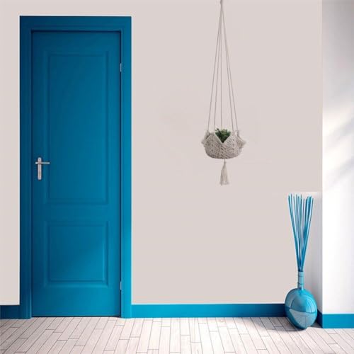 Cintre de plante en macramé : panier de fleur suspendu tissé main durable - 5