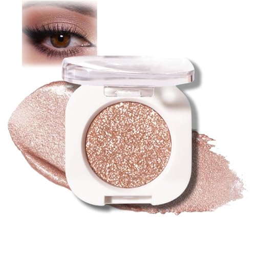Image of Glitter Eyeshadow Palette Sparkle Shimmer Makeup, Champagne Gold Single Monochrome Eyeshadow, Vegan Ultra-fine Blendable Powder Multiuse, Smooth Formula Long-lasting Metallic Finish