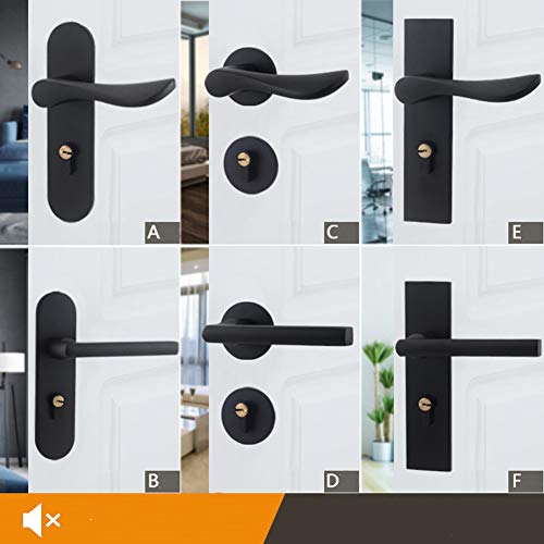 Poignées de porte de maison et bureau avec serrure à levier noire anti-intrusion - 8