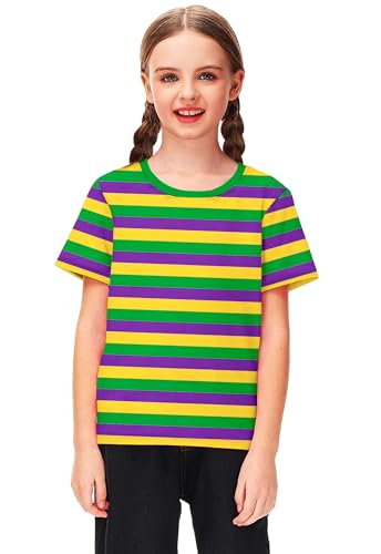 Image of Deerose Kids Striped Shirts Short Sleeve Boy Girls July 4th Patriotic Tee Top 3-14 Years