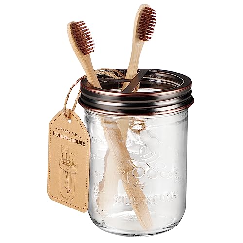 image for Amolliar Mason Jar Bathroom Accessories Set 4 Pcs -Lotion Soap Dispens