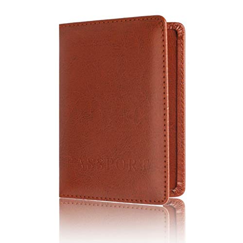 Porte-Passeport Housse - Protège-Passeports Organiseur de Voyage Protecteur Portefeuille Pochette Étui de Protection en Cuir Synthétique pour Passeports Cover
