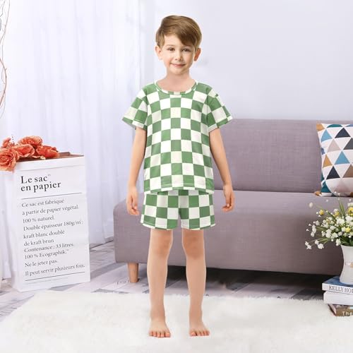 Pajamas Cotton 2 Piece Pjs Set Short Sleeve T Shirts Top Shorts Sets Summer Sleepwear 5-14Y3