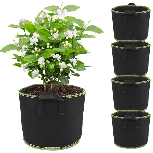 Afenau Bolsas de Cultivo 20L, 5 Piezas Bolsas de siembra no Tejidas, Reutilizable Huerto Urbano Terraza con Asas, Huerto Vertical para Patatas, Tomates, Fresas, Plantas, Verduras