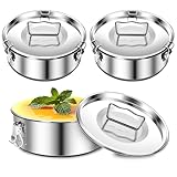 Maxcheck 3 Pack Flan Mold with Lid 1.5QT Stainless...