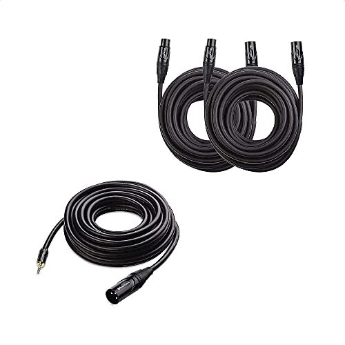 Cable Matters 2-Pack Premium Xlr To Xlr Microphone Cable 25 Feet & 1-Pack (1/8 Inch) 3.5Mm To Xlr Cable #TOP13