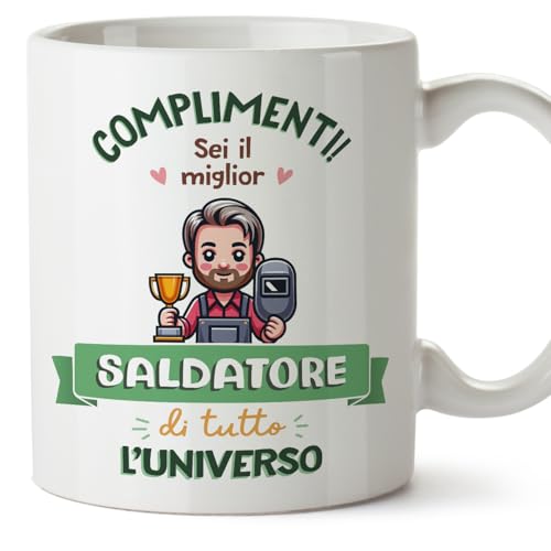 Mugffins Tazza in ceramica per SALDATORE uomo 11 oz / 350 ml - In italiano - Miglior Universo Trofeo - Idea regalo per compleanno, anniversario, natale, laurea