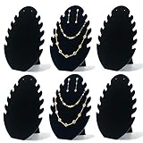 7TH VELVET Jewelry Display Stand Necklace Display Stand, Jewelry Easel Necklace and Earing Set Display Large Capacity Necklace Holder Velvet, 6PCS