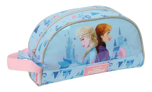 Safta Frozen Ice Magic - Neceser Grande Niño, Neceser Infantil, Adaptable a Carro, Ideal para Niños de 5 a 14 Años, Cómodo y Versátil, Calidad y Resistencia, 26x16x9 cm