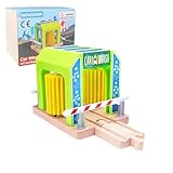Wooden Car Wash Station with Train Truck,Expansion Pack Compatible with Railway Train Set,Wooden Toy Train Accessory for Kids Age 3 and Up