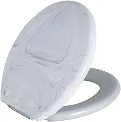 Astra, Assento Sanitário Oval Almofadado Branco Marmorizado