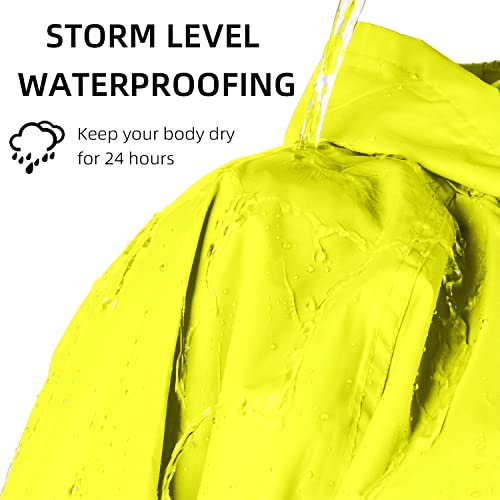 Image of Coralrain Long Hooded Raincoat Safety Waterproof Emergency Rain Jacket Poncho for Men Women Adults