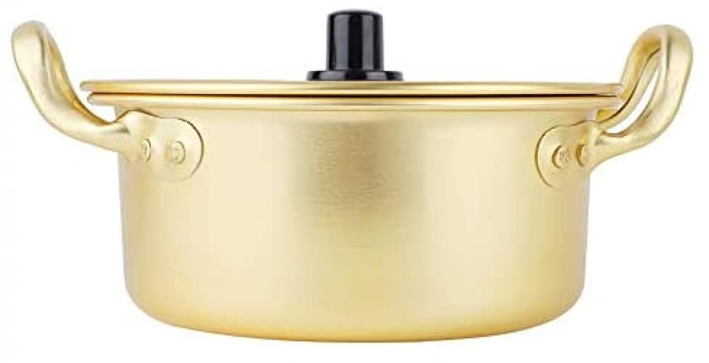 Ramen Nudeltopf – Doppelgriff Aluminium Suppentopf für Instant-Nudeln – koreanischer Stil – 16 cm