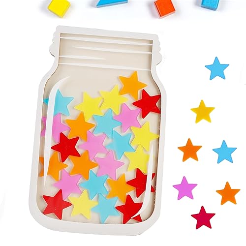 Bocal De Récompense Magnétique 25 Fleurs - Tableau Comportement Enfants Avec Support Bois