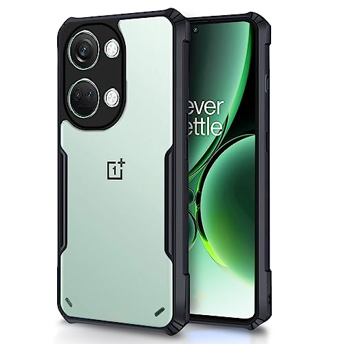 Image of Pikkme OnePlus Nord 3 5G Back Cover | Crystal Clear Transparent Back | Ultra Hybrid | Full Camera Protection | Raised Edge | Bumper Back Case (Black)
