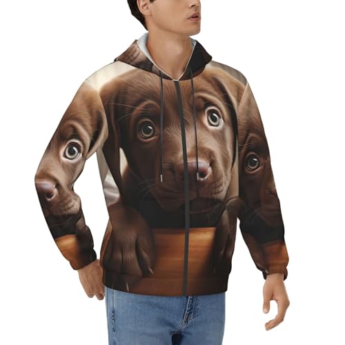 Sweat à capuche homme coupe décontractée fini les pulls froids au motif labrador