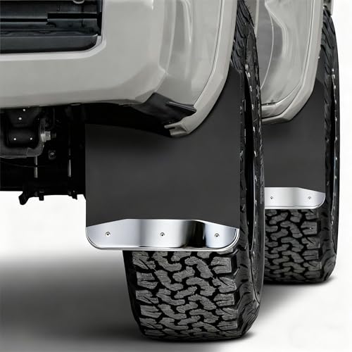 Image of XUKEY 4PCS Car Universal Mud Flaps Splash Guards with Night Reflectors Mudguard Fender Flares Mudflaps w /Hardware, Front and Rear Wheel Tire Protection for Pickup Truck SUV Van Trailers Caravans