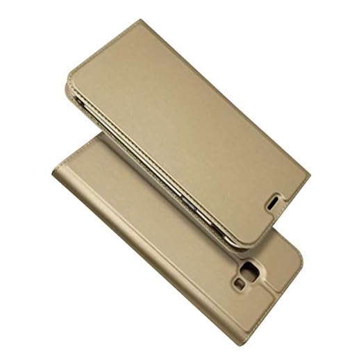 Zouzt Fodral kompatibel med Samsung Galaxy J4 Plus; PU-läder Ultratunnt fodral med magnetisk stängning/kickstandsfunktion/korthållare för Samsung Galaxy J4 Plus,gyllene