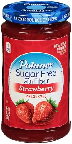 Polaner Sugar-Free Strawberry Preserves with Fiber, 13.5 Ounce