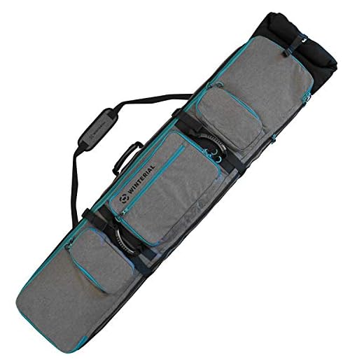 Winterial Rolling Expandable Snowboard and Ski Bag - Snowboard and Ski Bag with Wheels, Fits up to 2 Boards or 2 Sets of Skis, Expandable Main Compartment, Double Layered Water Resistant Interior