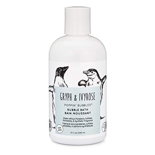 Gryph & Ivyrose Poppin’ Bubbles Bath Soap For Babies - Gentle Soft On Skin Herbal Bubble Bath For Kids - Vegan Fragrance Free Soap For Children - 8 Fl Oz #TOP3