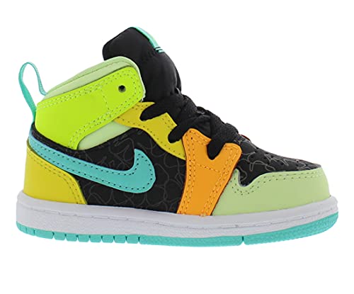 Jordan 1 Mid Se Baby Boys Shoes Size 4, Color: Volt/Yellow/Black/Teal #TOP2