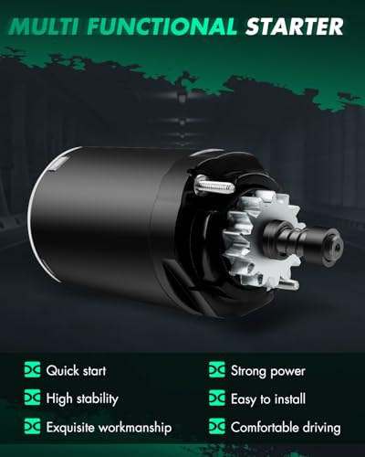 Image of SCITOO Starter Motor SAB0145 5796 for Toro Mowers-Zero Turn G4010 G4020 2007 2008 TimeCutter Z4200 Z4220 Z5000 Riding Mower 2008 2009 Tractors-Lawn LX420 12 Volt CCW 14-Tooth Pinion