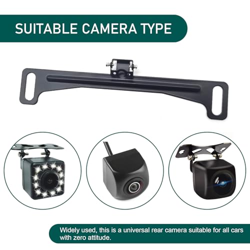 Image of 1 PC Car Reversing Camera License Plate Mounting Bracket, 7.68 inch x 1.34 inch Dash Cam Rear Camera Bracket, Automotive 0.87 inch Square IP68 Waterproof Fitting, Suitable for Most Car Models (Black)